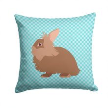 Load image into Gallery viewer, Lionhead Rabbit Blue Check Throw Pillow - 14x14 Decorative Pillow – Art for Your Home &amp; Patio BB8134PW1414