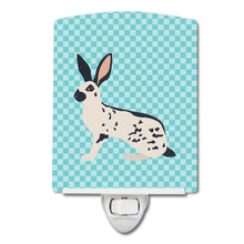 Load image into Gallery viewer, English Spot Rabbit Blue Check Ceramic Night Light BB8135CNL