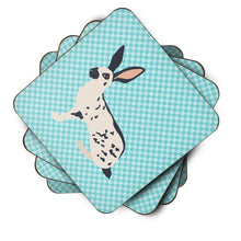 Load image into Gallery viewer, English Spot Rabbit Blue Check Foam Coaster  BB8135FC