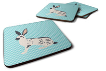 Load image into Gallery viewer, English Spot Rabbit Blue Check Foam Coaster  BB8135FC