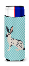 Load image into Gallery viewer, English Spot Rabbit Blue Check   Hugger for slim cans