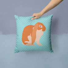 Load image into Gallery viewer, English Lop Rabbit Blue Check Throw Pillow - 14x14 Decorative Pillow – Art for Your Home &amp; Patio BB8136PW1414