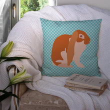 Load image into Gallery viewer, English Lop Rabbit Blue Check Throw Pillow - 14x14 Decorative Pillow – Art for Your Home &amp; Patio BB8136PW1414
