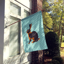 Load image into Gallery viewer, Tan Rabbit Blue Check Flag Canvas House Size BB8137CHF