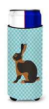 Load image into Gallery viewer, Tan Rabbit Blue Check   Hugger for slim cans