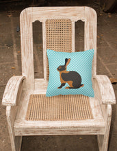 Load image into Gallery viewer, Tan Rabbit Blue Check Fabric Decorative Pillow BB8137PW1818