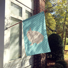 Load image into Gallery viewer, Hermelin Rabbit Blue Check Flag Canvas House Size BB8138CHF