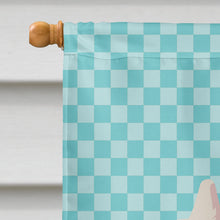 Load image into Gallery viewer, Hermelin Rabbit Blue Check Flag Canvas House Size BB8138CHF