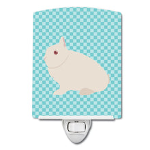 Load image into Gallery viewer, Hermelin Rabbit Blue Check Ceramic Night Light BB8138CNL
