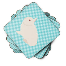 Load image into Gallery viewer, Hermelin Rabbit Blue Check Foam Coaster  BB8138FC
