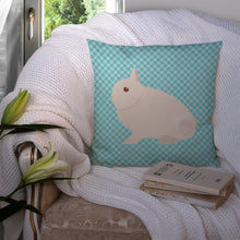 Load image into Gallery viewer, Hermelin Rabbit Blue Check Throw Pillow - 14x14 Decorative Pillow – Art for Your Home &amp; Patio BB8138PW1414