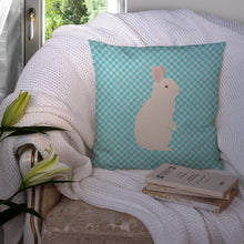 Load image into Gallery viewer, New Zealand White Rabbit Blue Check Throw Pillow - 14x14 Decorative Pillow – Art for Your Home &amp; Patio BB8139PW1414