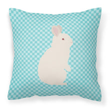 Load image into Gallery viewer, New Zealand White Rabbit Blue Check Fabric Decorative Pillow BB8139PW1818