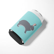 Load image into Gallery viewer, Giant Chinchilla Rabbit Blue Check Can or Bottle Hugger BB8140CC