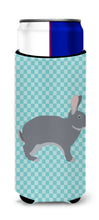 Load image into Gallery viewer, Giant Chinchilla Rabbit Blue Check   Hugger for slim cans