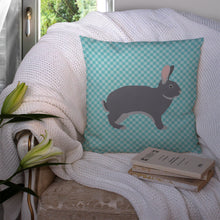 Load image into Gallery viewer, Giant Chinchilla Rabbit Blue Check Throw Pillow - 14x14 Decorative Pillow – Art for Your Home &amp; Patio BB8140PW1414