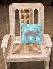 Load image into Gallery viewer, Giant Chinchilla Rabbit Blue Check Fabric Decorative Pillow BB8140PW1818