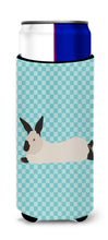 Load image into Gallery viewer, California White Rabbit Blue Check   Hugger for slim cans