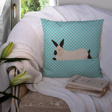 Load image into Gallery viewer, California White Rabbit Blue Check Throw Pillow - 14x14 Decorative Pillow – Art for Your Home &amp; Patio BB8141PW1414