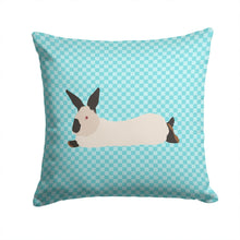 Load image into Gallery viewer, California White Rabbit Blue Check Throw Pillow - 14x14 Decorative Pillow – Art for Your Home &amp; Patio BB8141PW1414