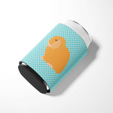 Load image into Gallery viewer, Holland Lop Rabbit Blue Check Can or Bottle Hugger BB8142CC