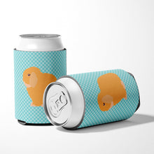 Load image into Gallery viewer, Holland Lop Rabbit Blue Check Can or Bottle Hugger BB8142CC