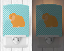 Load image into Gallery viewer, Holland Lop Rabbit Blue Check Ceramic Night Light BB8142CNL