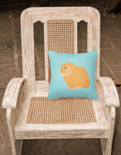 Load image into Gallery viewer, Holland Lop Rabbit Blue Check Fabric Decorative Pillow BB8142PW1818