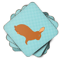Load image into Gallery viewer, Rex Rabbit Blue Check Foam Coaster  BB8143FC
