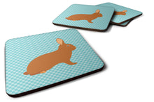Load image into Gallery viewer, Rex Rabbit Blue Check Foam Coaster  BB8143FC