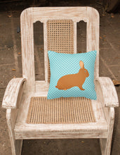 Load image into Gallery viewer, Rex Rabbit Blue Check Fabric Decorative Pillow BB8143PW1818