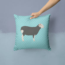Load image into Gallery viewer, Herwick Sheep Blue Check Throw Pillow - 14x14 Decorative Pillow – Art for Your Home &amp; Patio BB8144PW1414