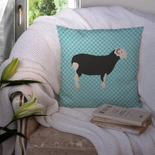 Load image into Gallery viewer, Herwick Sheep Blue Check Throw Pillow - 14x14 Decorative Pillow – Art for Your Home &amp; Patio BB8144PW1414