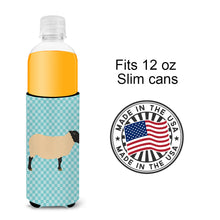 Load image into Gallery viewer, Suffolk Sheep Blue Check   Hugger for slim cans