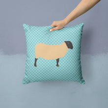 Load image into Gallery viewer, Suffolk Sheep Blue Check Throw Pillow - 14x14 Decorative Pillow – Art for Your Home &amp; Patio BB8146PW1414