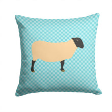 Load image into Gallery viewer, Suffolk Sheep Blue Check Throw Pillow - 14x14 Decorative Pillow – Art for Your Home &amp; Patio BB8146PW1414