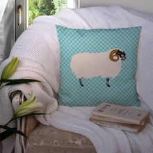 Load image into Gallery viewer, Scottish Blackface Sheep Blue Check Throw Pillow - 14x14 Decorative Pillow – Art for Your Home &amp; Patio BB8147PW1414