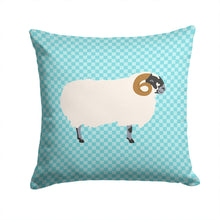 Load image into Gallery viewer, Scottish Blackface Sheep Blue Check Throw Pillow - 14x14 Decorative Pillow – Art for Your Home &amp; Patio BB8147PW1414