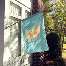 Load image into Gallery viewer, English Leicester Longwool Sheep Blue Check Flag Canvas House Size BB8148CHF