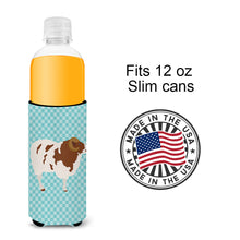 Load image into Gallery viewer, Jacob Sheep Blue Check   Hugger for slim cans