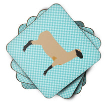 Load image into Gallery viewer, Hampshire Down Sheep Blue Check Foam Coaster  BB8150FC