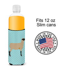 Load image into Gallery viewer, Hampshire Down Sheep Blue Check   Hugger for slim cans