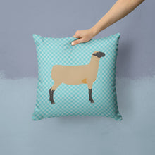 Load image into Gallery viewer, Hampshire Down Sheep Blue Check Throw Pillow - 14x14 Decorative Pillow – Art for Your Home &amp; Patio BB8150PW1414