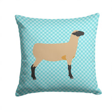 Load image into Gallery viewer, Hampshire Down Sheep Blue Check Throw Pillow - 14x14 Decorative Pillow – Art for Your Home &amp; Patio BB8150PW1414