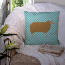 Load image into Gallery viewer, East Friesian Sheep Blue Check Throw Pillow - 14x14 Decorative Pillow – Art for Your Home &amp; Patio BB8151PW1414