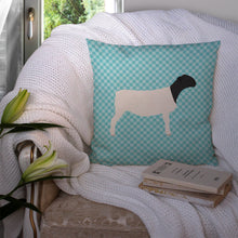 Load image into Gallery viewer, Dorper Sheep Blue Check Throw Pillow - 14x14 Decorative Pillow – Art for Your Home &amp; Patio BB8152PW1414