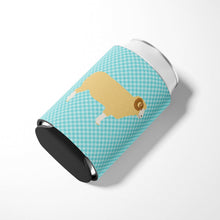 Load image into Gallery viewer, Horned Dorset Sheep Blue Check Can or Bottle Hugger BB8154CC