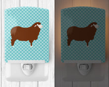 Load image into Gallery viewer, Merino Sheep Blue Check Ceramic Night Light BB8155CNL