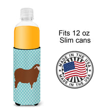 Load image into Gallery viewer, Merino Sheep Blue Check   Hugger for slim cans