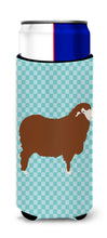 Load image into Gallery viewer, Merino Sheep Blue Check   Hugger for slim cans
